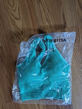 Ribbed Teal Bralette - Women Intimates & Sleepwear